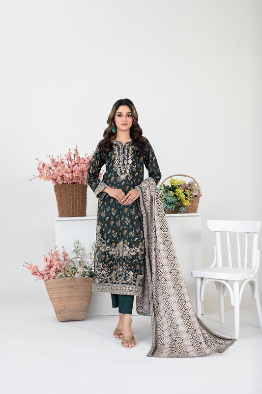 FOLIA 3pcs Un-Stitched Emb Printed Lawn [D-4559]