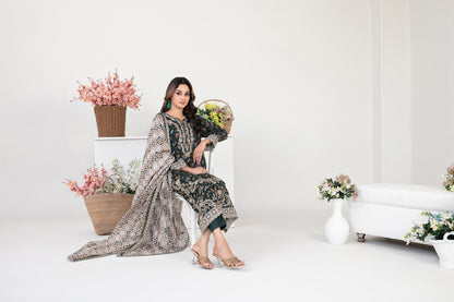 FOLIA 3pcs Un-Stitched Emb Printed Lawn [D-4559]