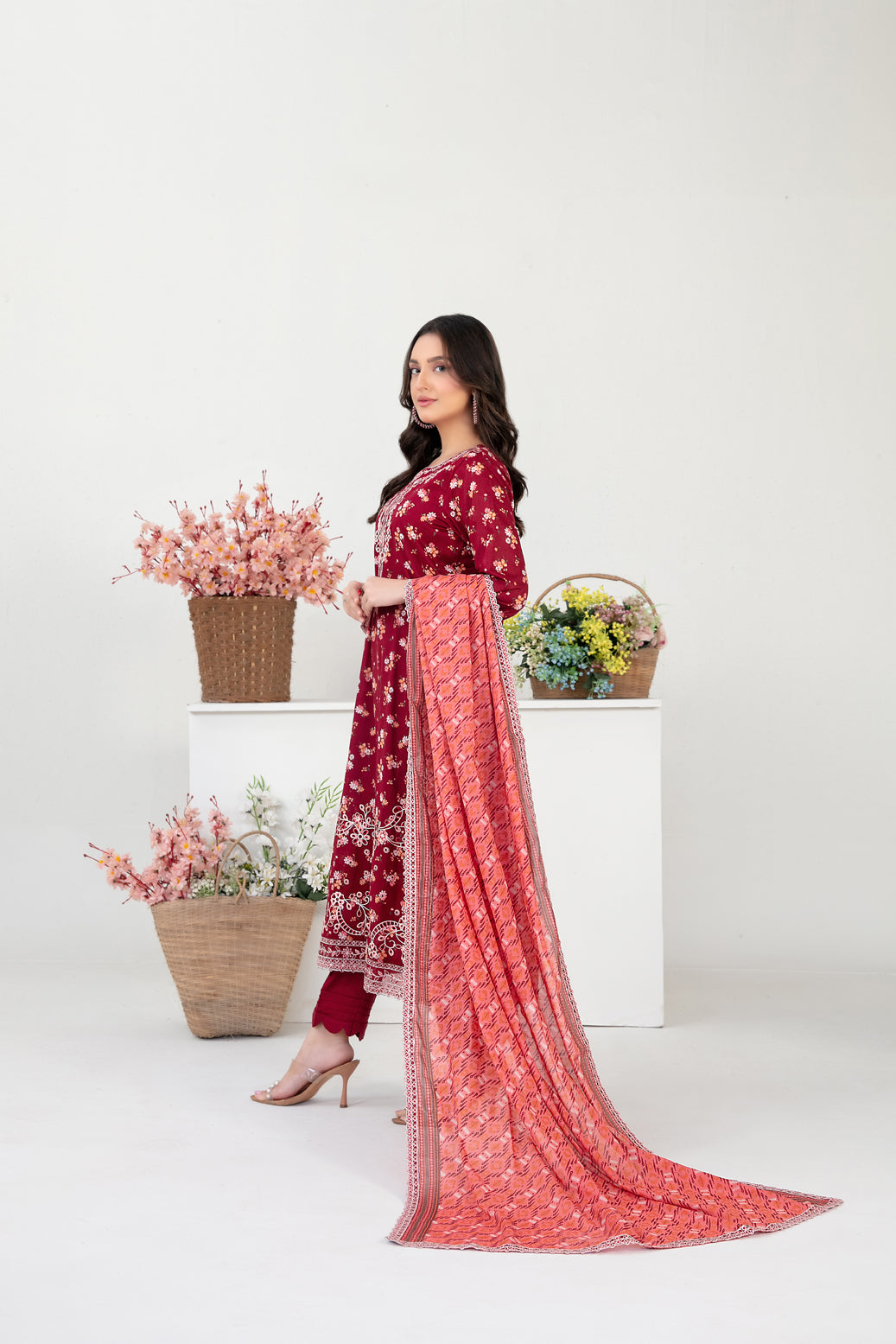 FOLIA 3pcs Un-Stitched Emb Printed Lawn [D-4557]