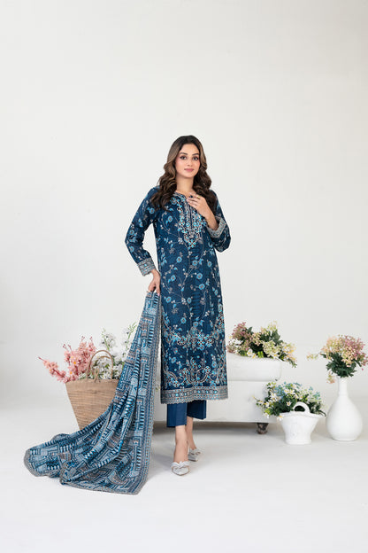 FOLIA 3pcs Un-Stitched Emb Printed Lawn [D-4556]