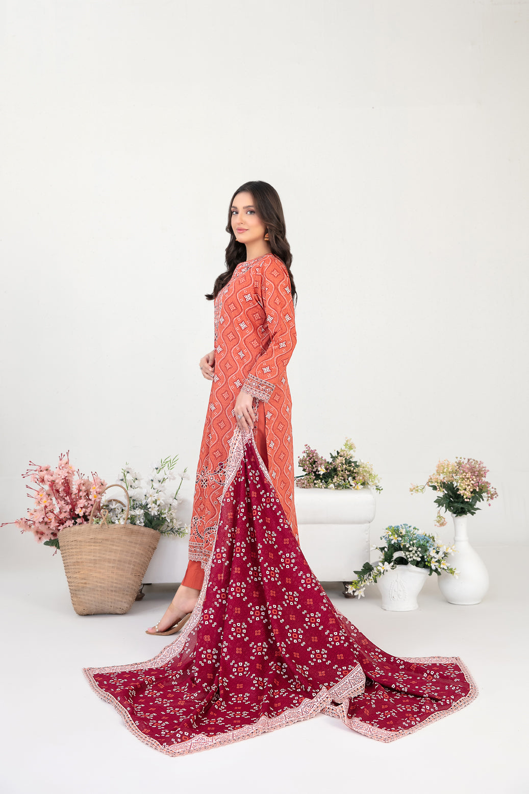 FOLIA 3pcs Un-Stitched Emb Printed Lawn [D-4552]