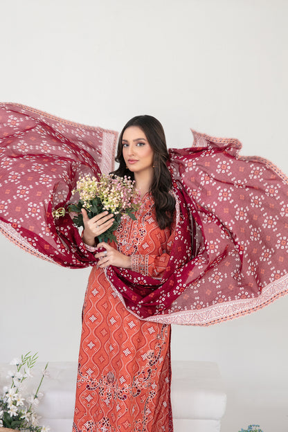 FOLIA 3pcs Un-Stitched Emb Printed Lawn [D-4552]