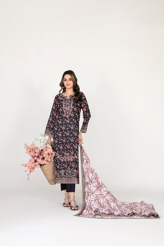 FOLIA 3pcs Un-Stitched Emb Printed Lawn [D-4560]