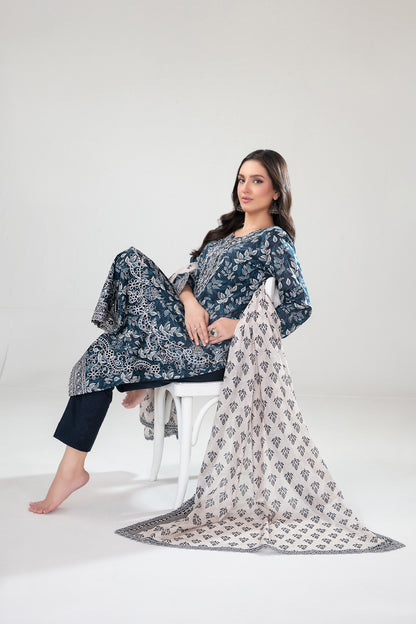 FOLIA 3pcs Un-Stitched Emb Printed Lawn [D-4553]
