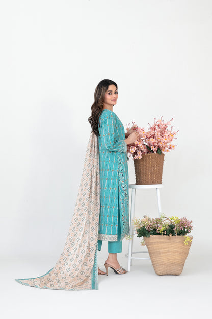 FOLIA 3pcs Un-Stitched Emb Printed Lawn [D-4551]