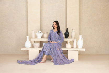 MONACO 3pcs Un-Stitched Emb Swiss Lawn [D-3882]