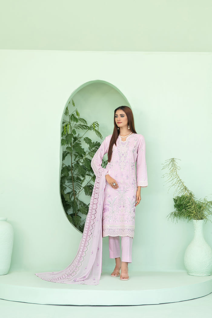 Sihana 3pcs Stitched Embroidered Staple [D-3918]