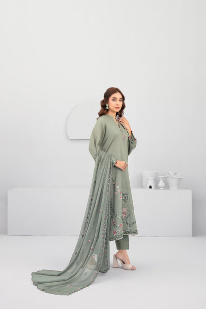 Hayya 3pcs Stitched Emb Lawn [D-3145]