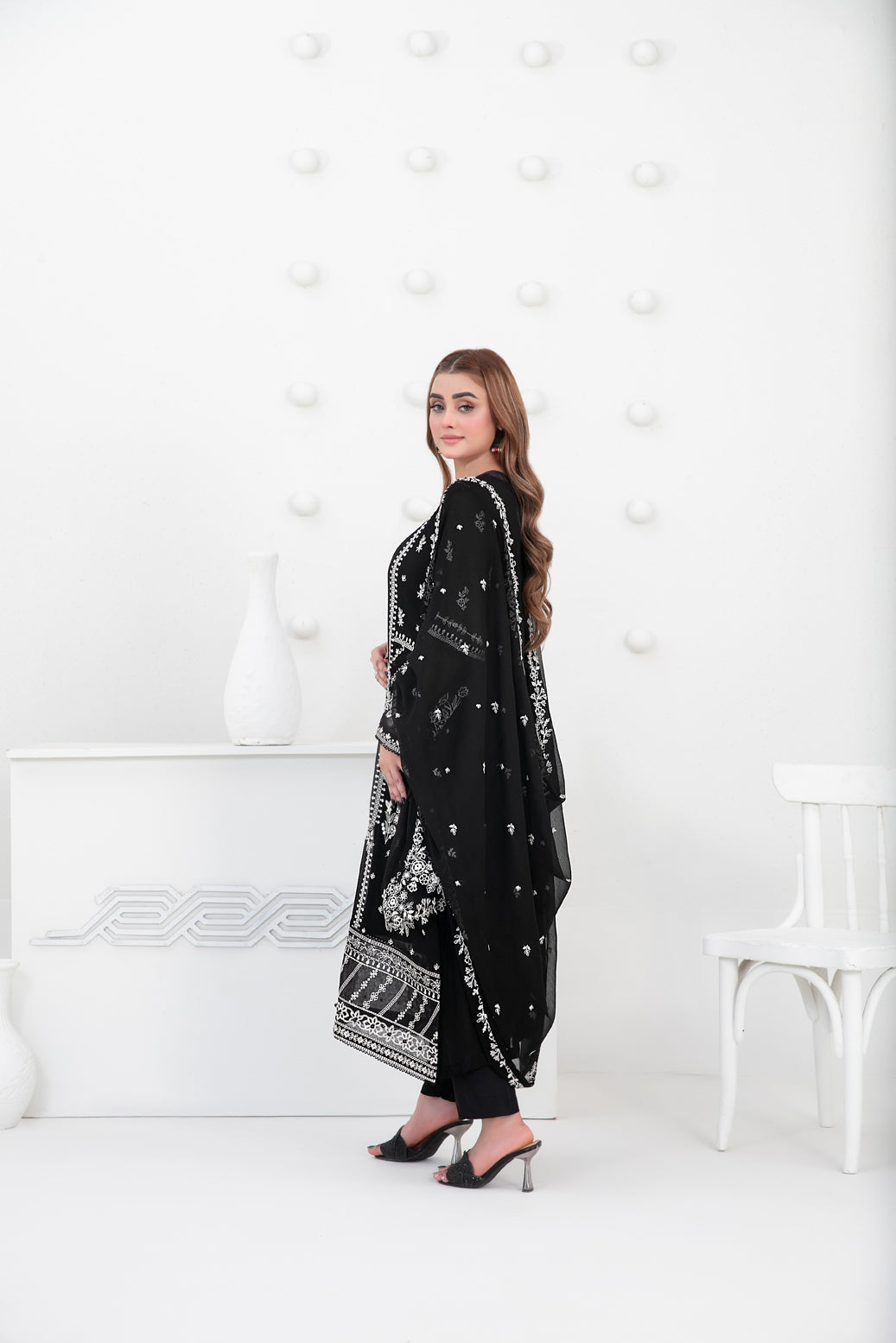 SATORI 3pcs Semi-Stitched Fancy Emb Chiffon [D-3936]