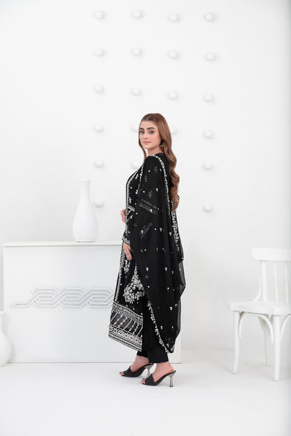 SATORI 3pcs Semi-Stitched Fancy Emb Chiffon [D-3936]