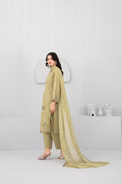 Hayya 3pcs Stitched Emb Lawn [D-3143]