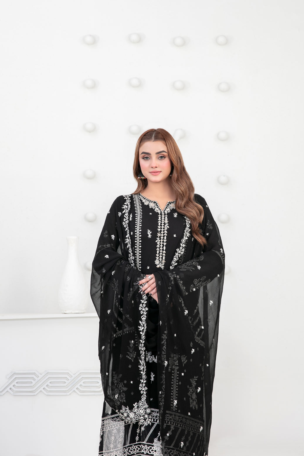 SATORI 3pcs Semi-Stitched Fancy Emb Chiffon [D-3936]