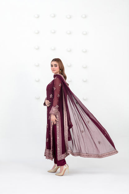 SATORI 3pcs Semi-Stitched Fancy Emb Chiffon [D-3937]