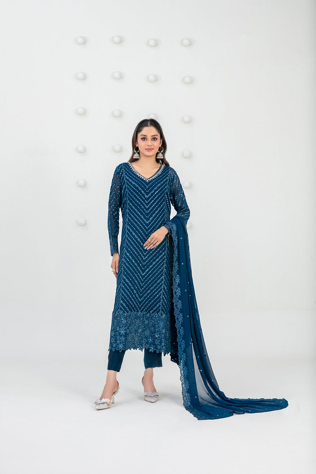 SATORI 3pcs Semi-Stitched Fancy Emb Chiffon [D-3932]