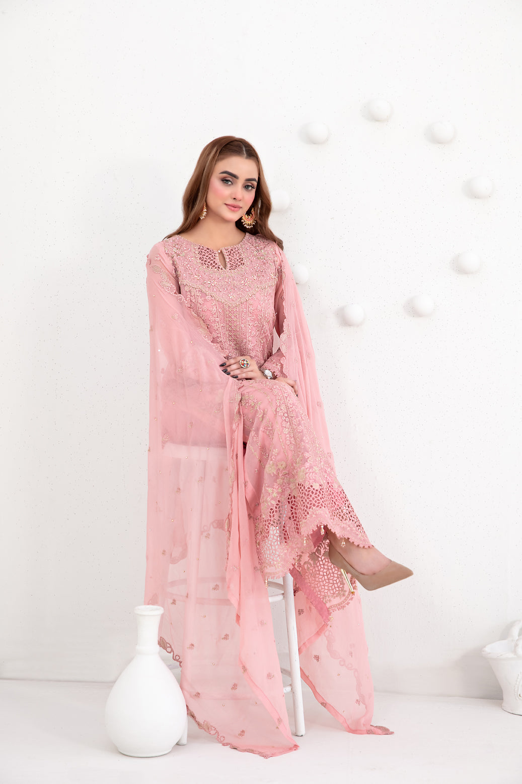 SATORI 3pcs Semi-Stitched Fancy Emb Chiffon [D-3934]