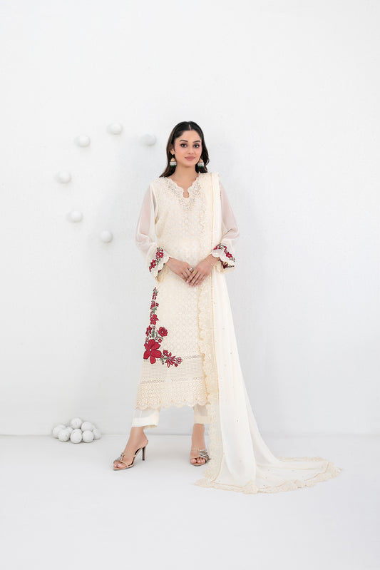 SATORI 3pcs Semi-Stitched Fancy Emb Chiffon [D-3935]