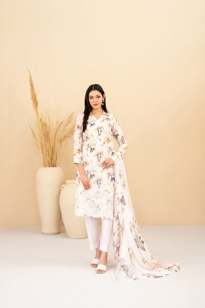 Eshanah 3pcs Un-Stitched Emb Printed Lawn [D-3487]