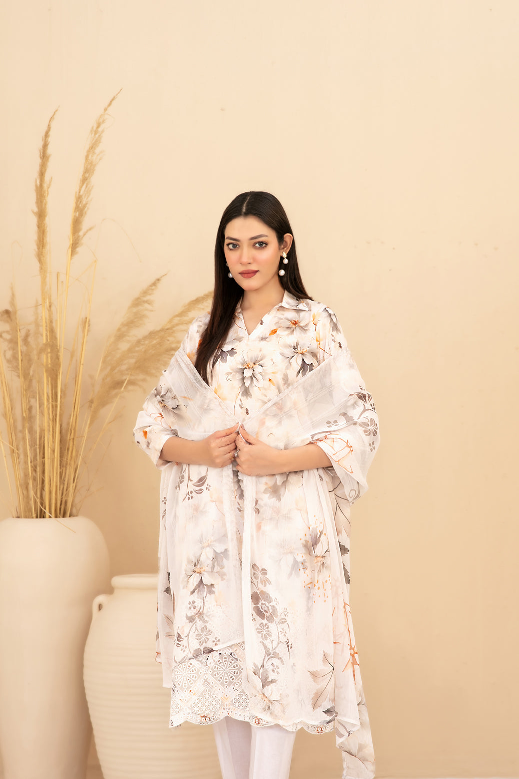 Eshanah 3pcs Un-Stitched Emb Printed Lawn [D-3487]