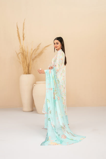 Eshanah 3pcs Un-Stitched Emb Printed Lawn [D-3485]
