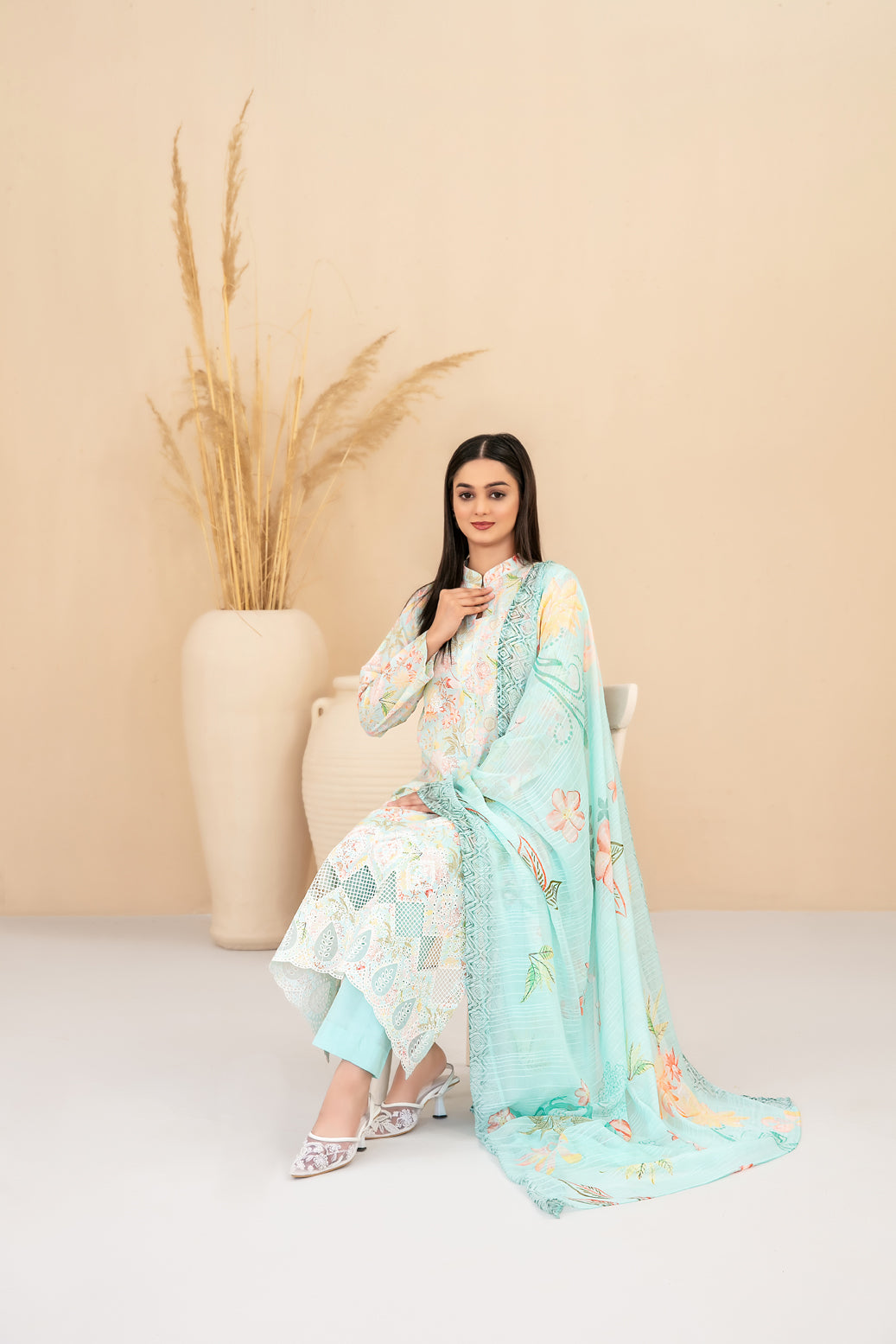Eshanah 3pcs Un-Stitched Emb Printed Lawn [D-3485]