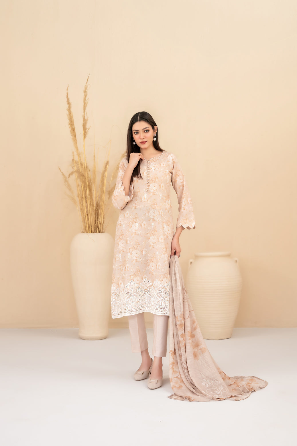 Eshanah 3pcs Un-Stitched Emb Printed Lawn [D-3481]