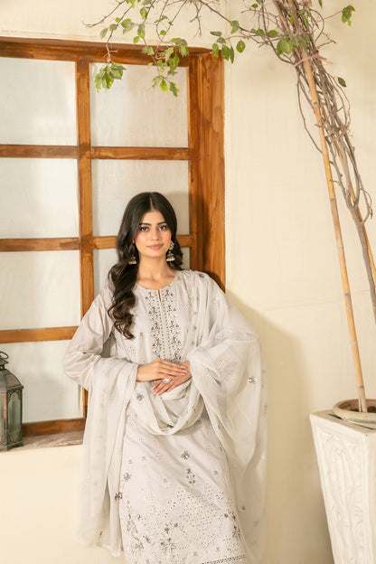 Zarla 3pcs Stitched Emb Lawn [D-3041]