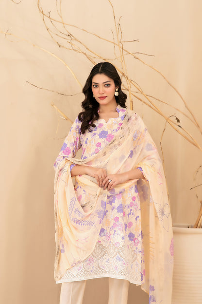 Eshanah 3pcs Un-Stitched Emb Printed Lawn [D-3482]
