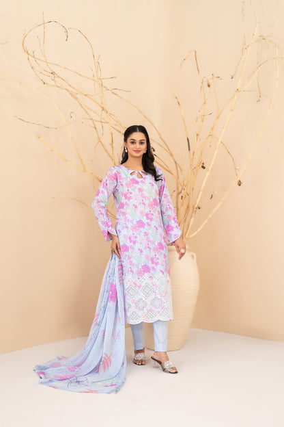 Eshanah 3pcs Un-Stitched Emb Printed Lawn [D-3490]