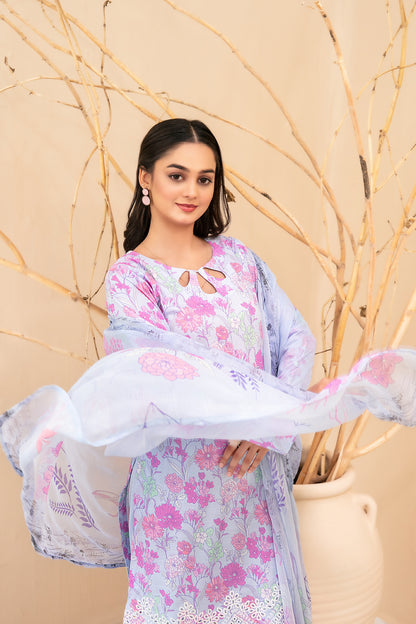 Eshanah 3pcs Un-Stitched Emb Printed Lawn [D-3490]