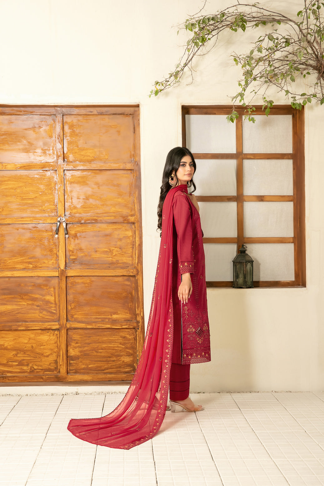 Zarla 3pcs Stitched Emb Lawn [D-3037]