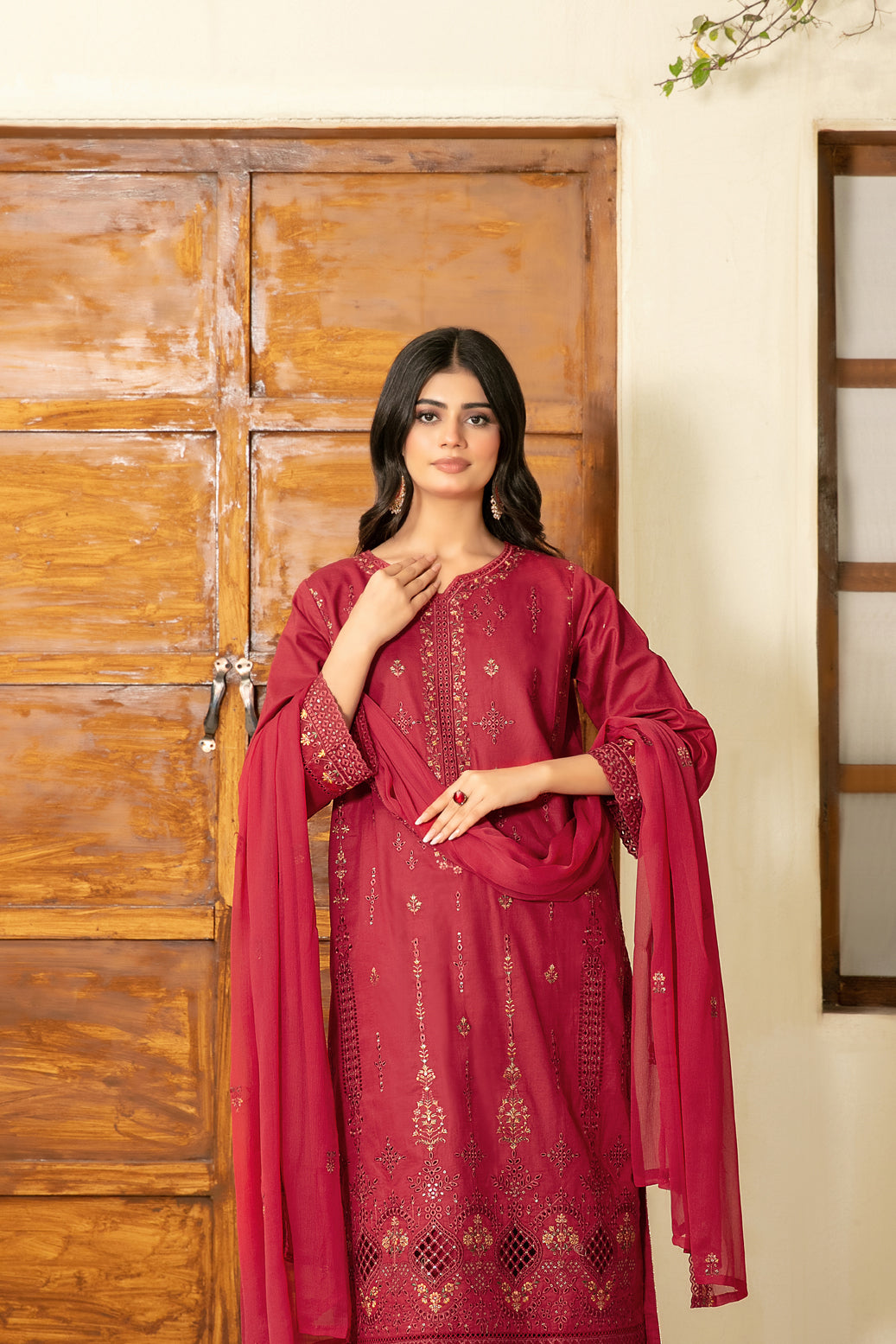 Zarla 3pcs Stitched Emb Lawn [D-3037]