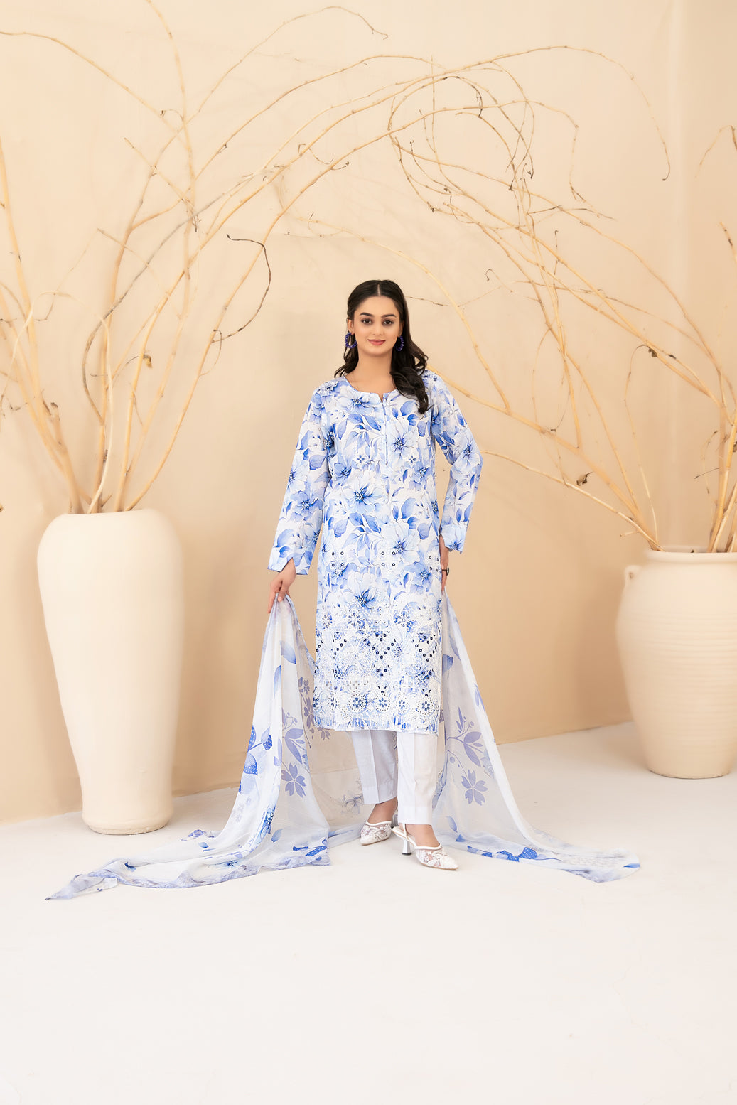Eshanah 3pcs Un-Stitched Emb Printed Lawn [D-3483]