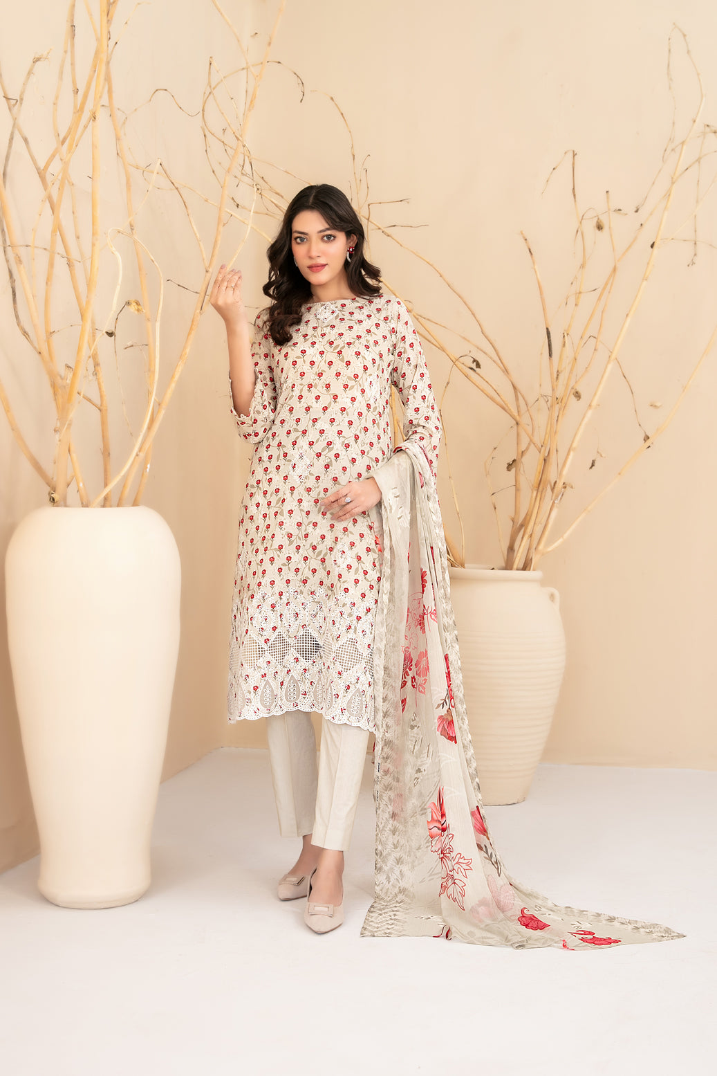 Eshanah 3pcs Un-Stitched Emb Printed Lawn [D-3486]