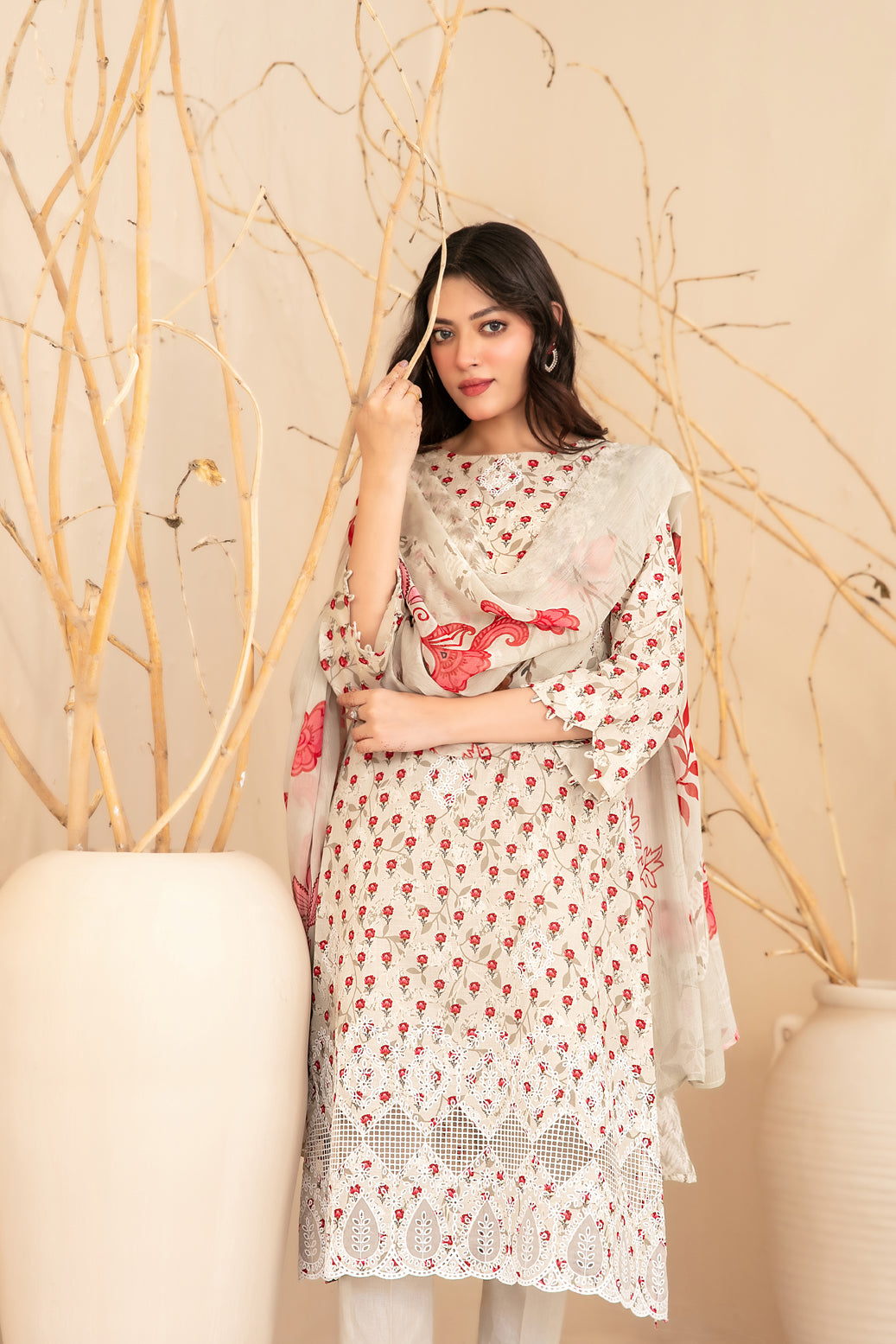 Eshanah 3pcs Un-Stitched Emb Printed Lawn [D-3486]