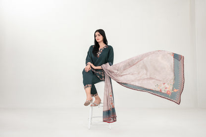 LONI 3pcs Stitched Embroidered Cotton [D-4496]