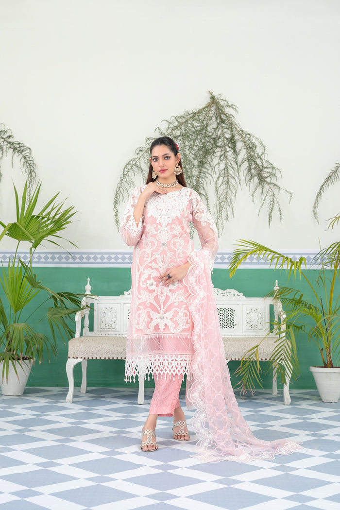 Lamya 3pcs Semi-Stitched Fancy Emb Organza [D-1926]