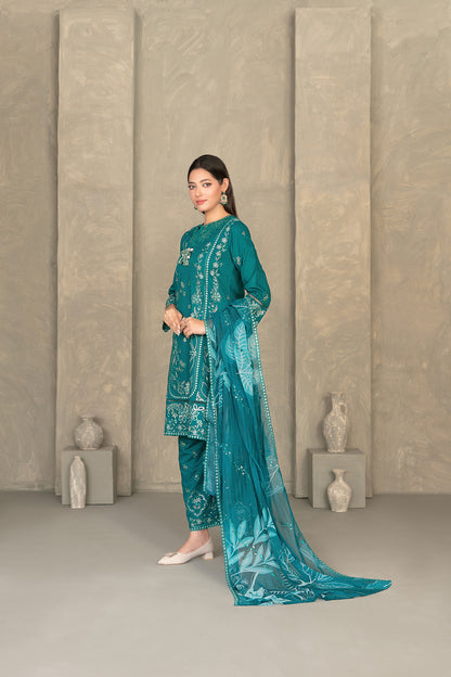 ZAYRA 3pcs Semi-Stitched Fancy Emb Slub Lawn [D-4289]