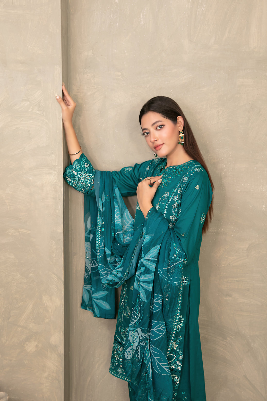ZAYRA 3pcs Semi-Stitched Fancy Emb Slub Lawn [D-4289]
