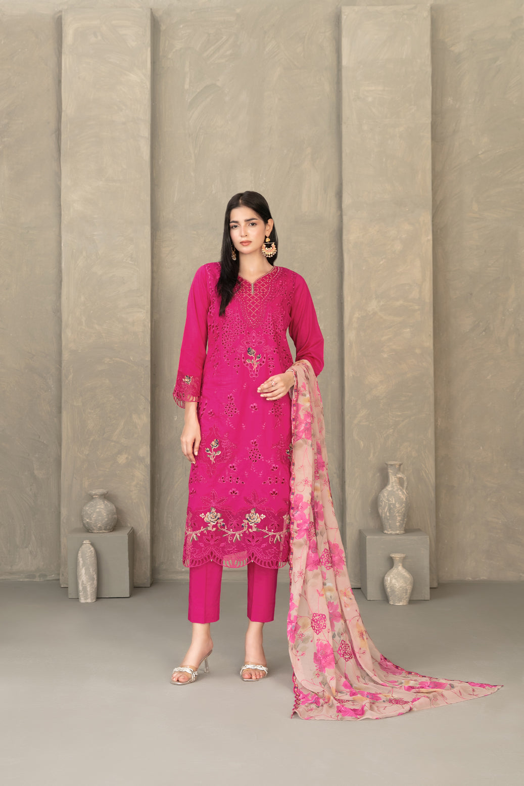 ZAYRA 3pcs Semi-Stitched Fancy Emb Slub Lawn [D-4290]