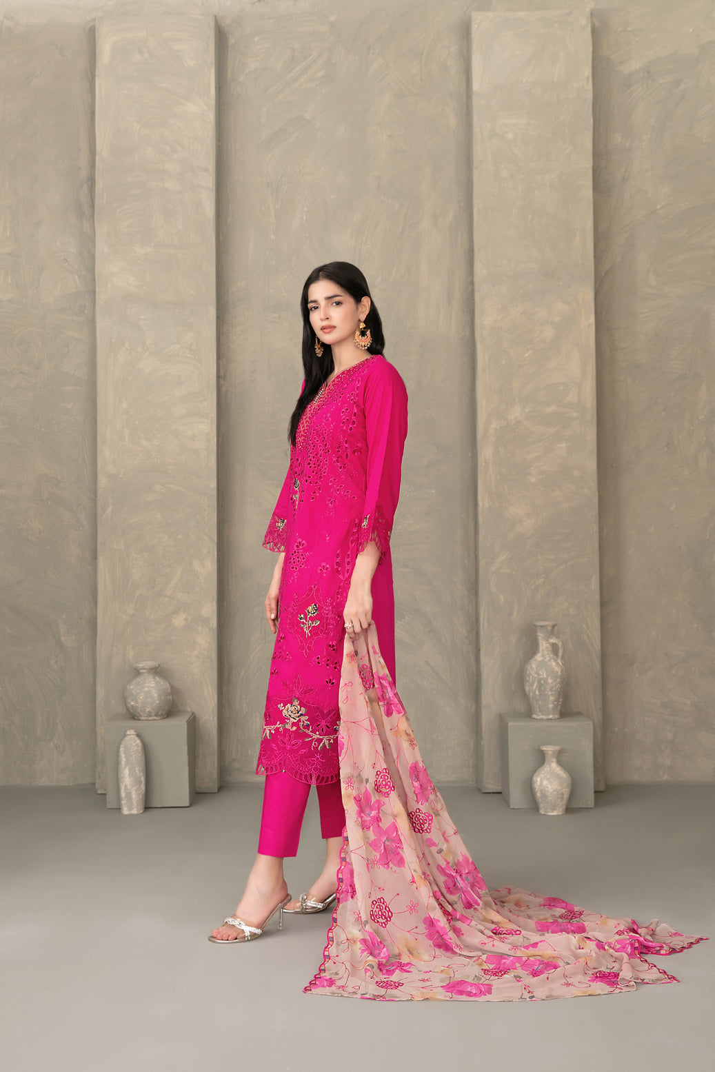ZAYRA 3pcs Semi-Stitched Fancy Emb Slub Lawn [D-4290]