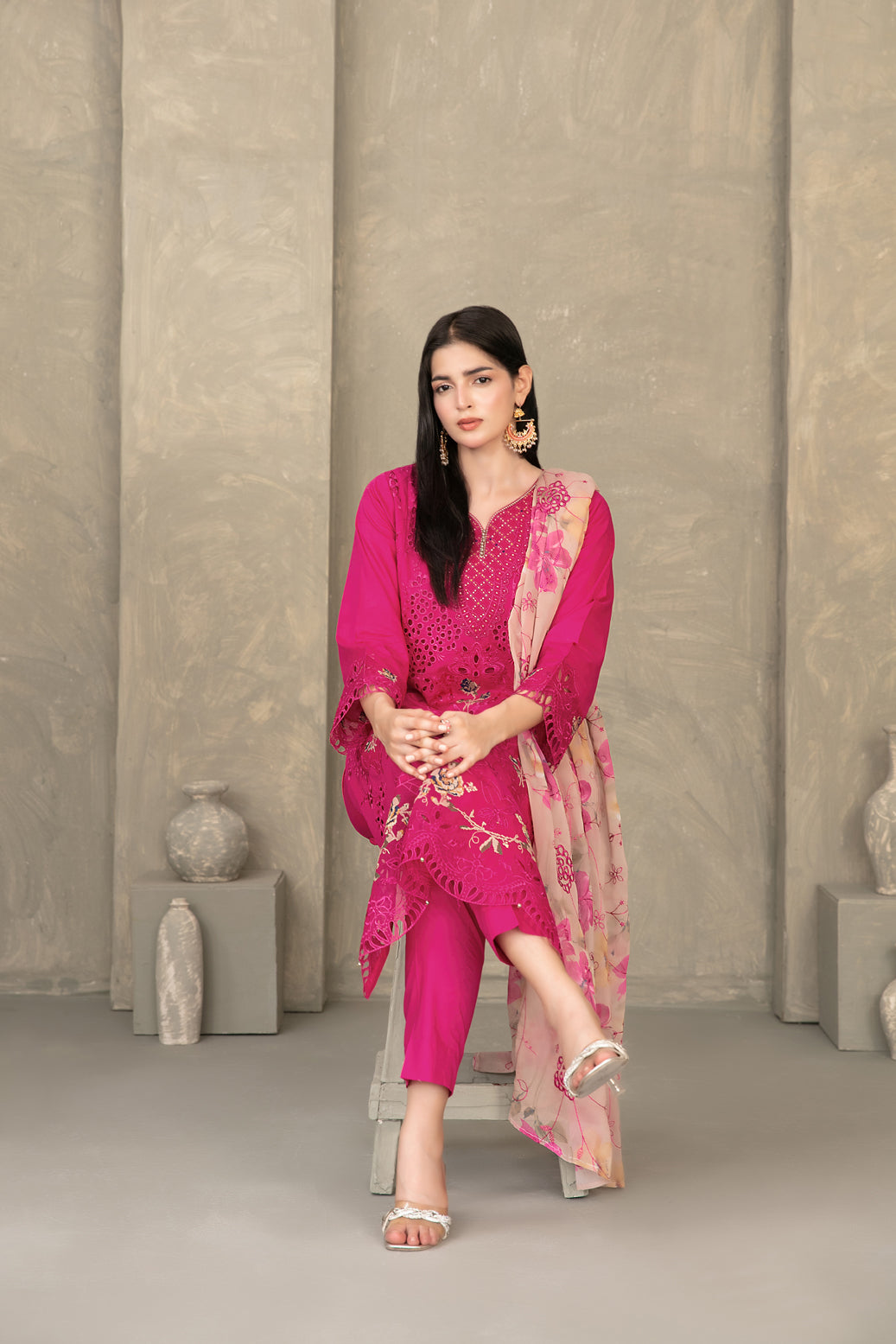 ZAYRA 3pcs Semi-Stitched Fancy Emb Slub Lawn [D-4290]