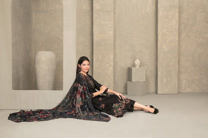 ZAYRA 3pcs Semi-Stitched Fancy Emb Slub Lawn [D-4291]