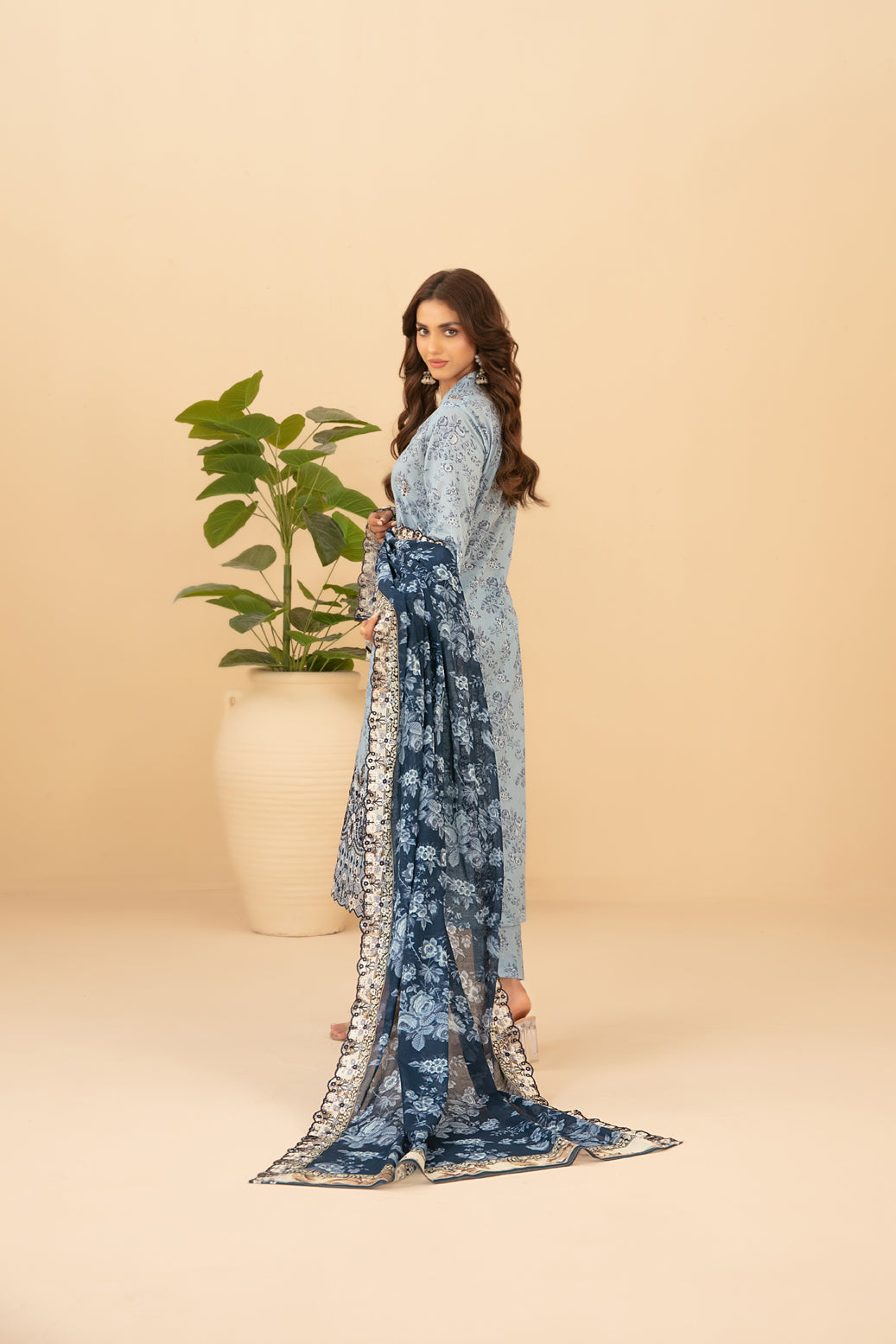 Emmera 3pcs Un-Stitched Emb Printed Lawn [D-3695]