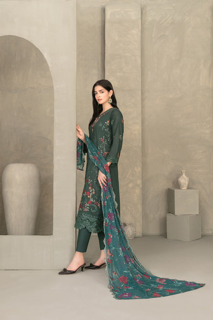 ZAYRA 3pcs Semi-Stitched Fancy Emb Slub Lawn [D-4285]