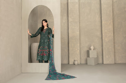 ZAYRA 3pcs Semi-Stitched Fancy Emb Slub Lawn [D-4285]