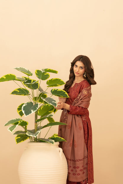 Emmera 3pcs Un-Stitched Emb Printed Lawn [D-3697]
