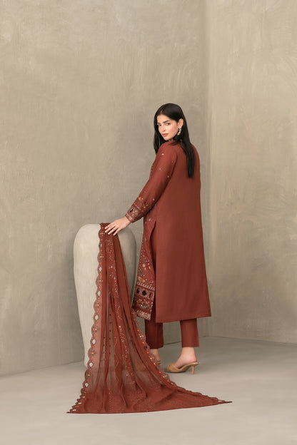 ZAYRA 3pcs Semi-Stitched Fancy Emb Slub Lawn [D-4284]
