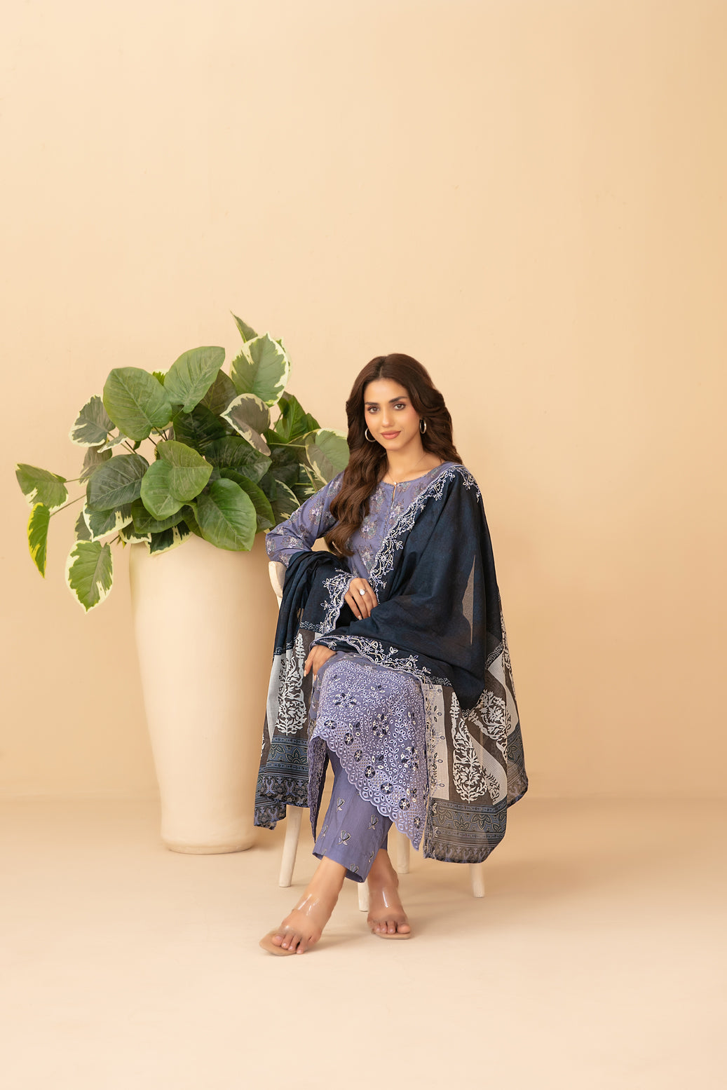 Emmera 3pcs Un-Stitched Emb Printed Lawn [D-3702]