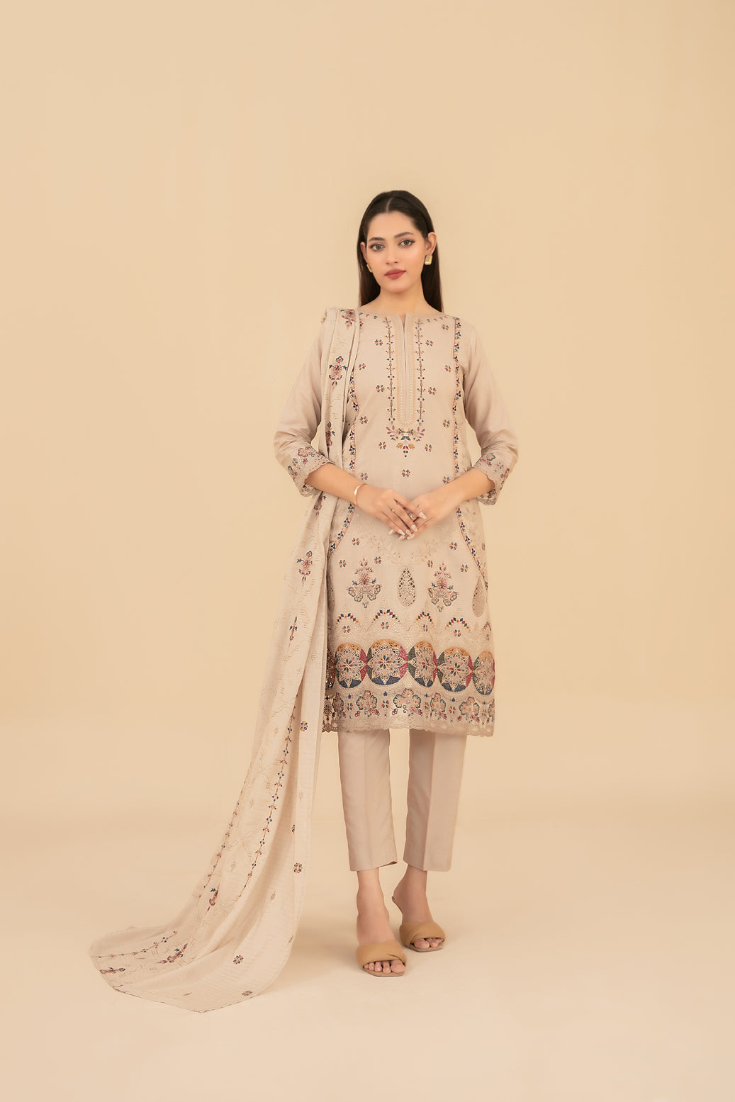 ESENSE 3pcs Un-Stitched Emb Viscose [D-4464]