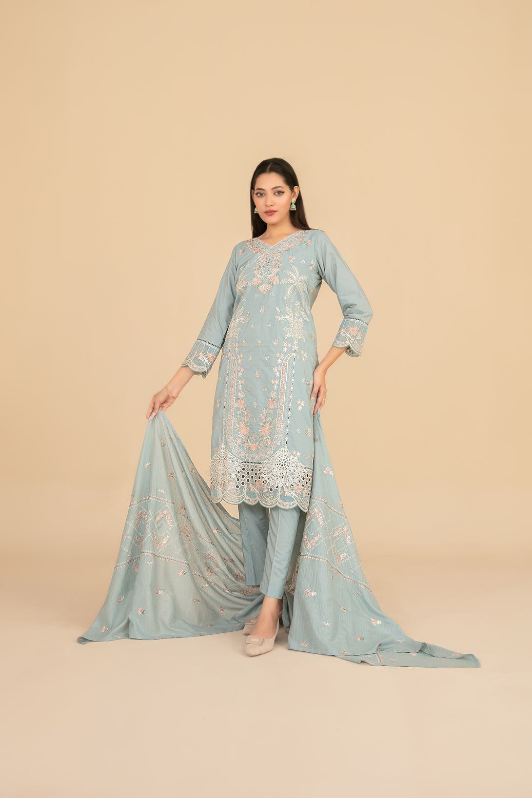 ESENSE 3pcs Un-Stitched Emb Viscose [D-4461]